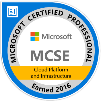 Mcse Cloud Platform And Infrastructure Certified 2016